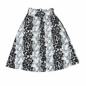 Bobeau Animal Print A-Line Skirt